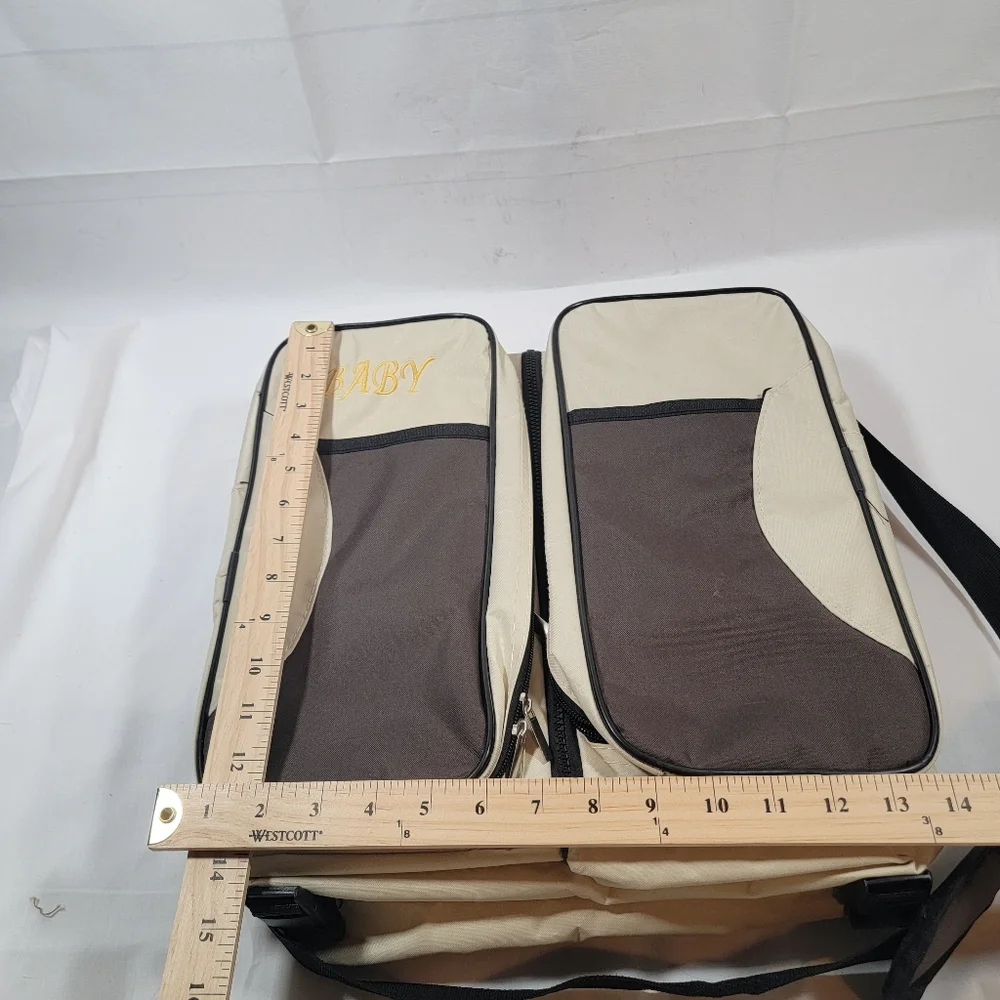 Luxtrada 3 in 1 Diaper Bag Multi-function Baby Diaper Changing Station Tan Brown